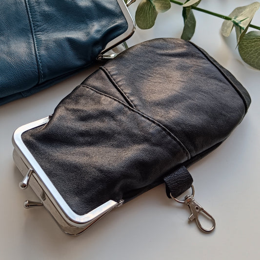 Silmälasipussukka Kierrätysnahkaa, musta