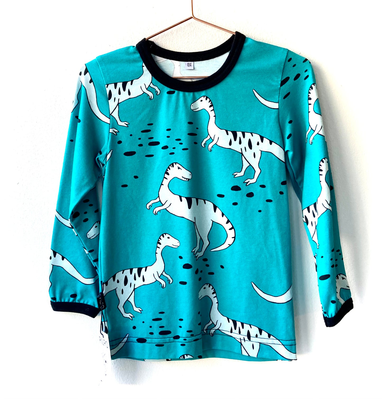 Pitkähihainen T-paita Dinot (turkoosi)